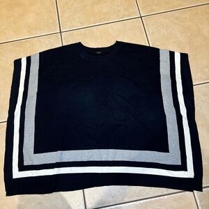 Talbots Women's Black and Gray Poncho